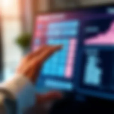 Navigating the Mortgage Calculator Close-up of a hand navigating through a digital mortgage calculator interface
