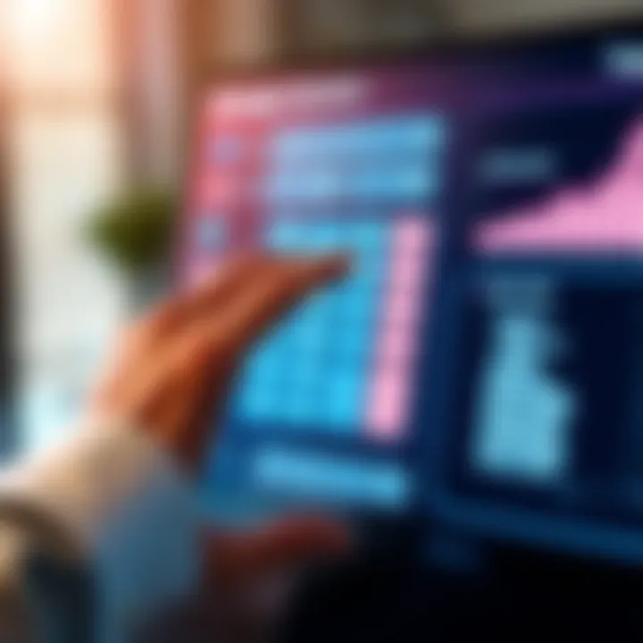 Navigating the Mortgage Calculator Close-up of a hand navigating through a digital mortgage calculator interface