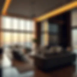 Luxurious living room with panoramic views