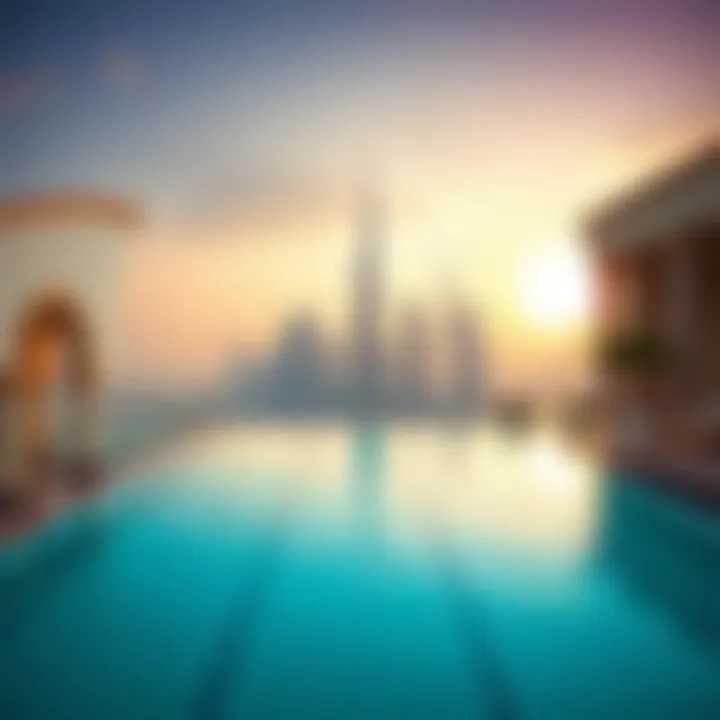 Infinity Pool with Skyline Views Infinity pool at Caesars Palace Dubai with skyline views