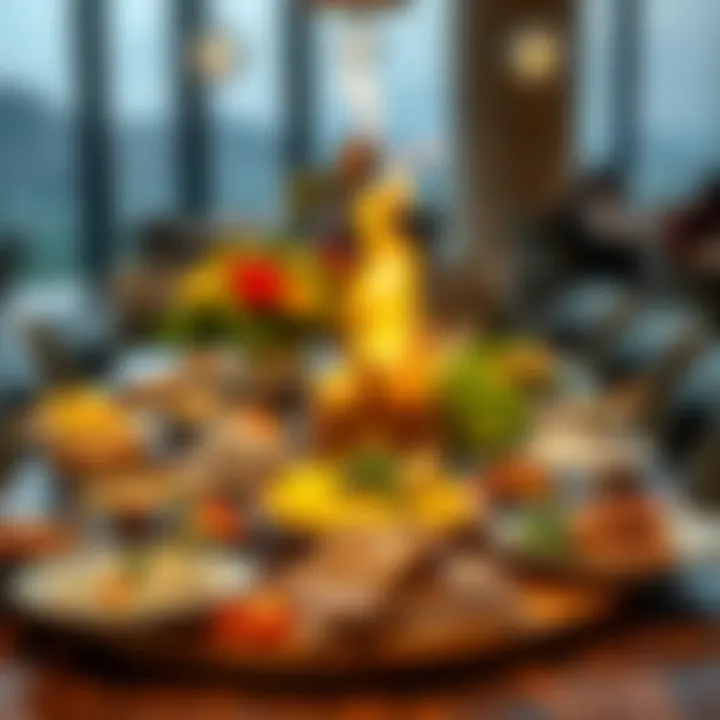 Vibrant display of international dishes on a table