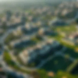 Aerial view of Emirates Hills showcasing luxurious villas and lush greens