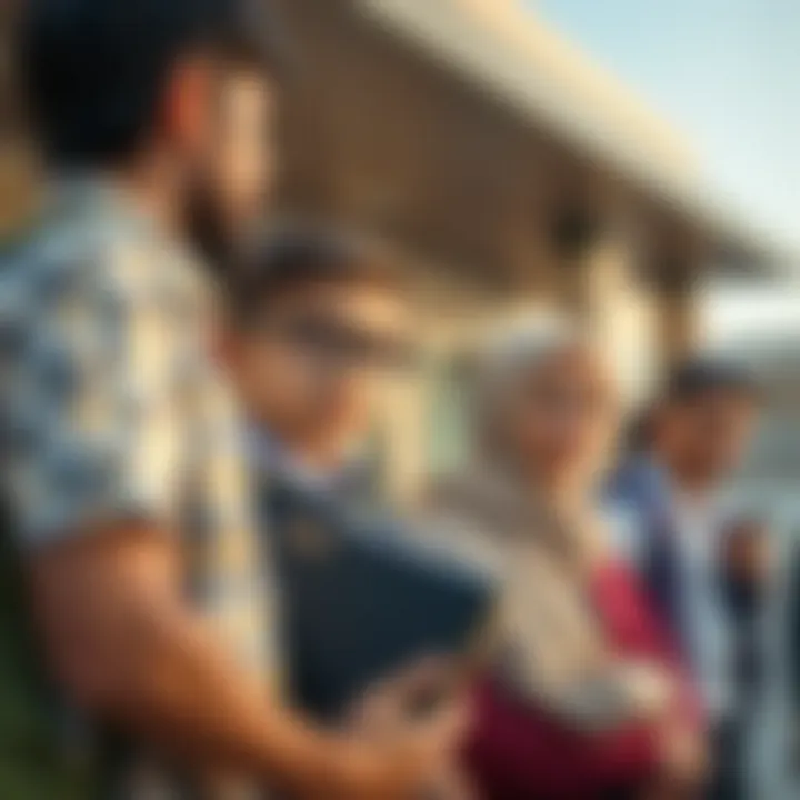A family exploring the options of low-fee schools in Dubai