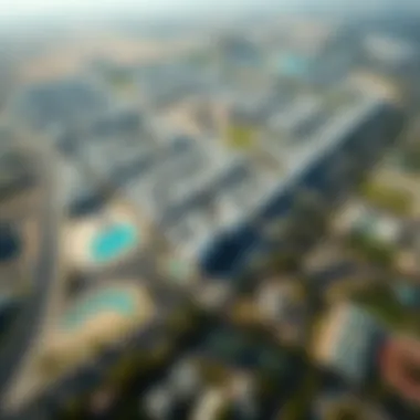 Aerial Perspective of Al Barsha's Layout Aerial view of Al Barsha highlighting the neighborhood's layout and amenities