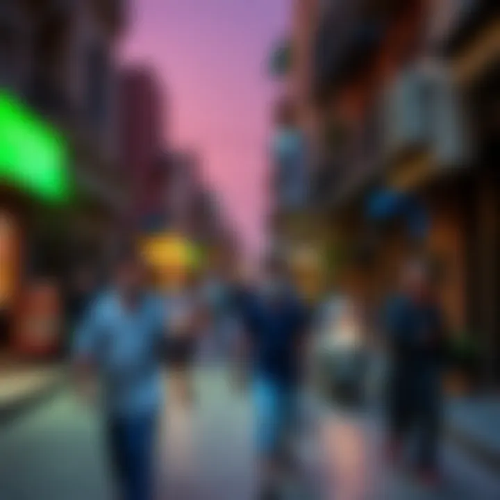 A vibrant street scene reflecting the cultural diversity of Al Murar