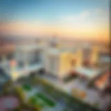 Aerial view of the Hayan project in Sharjah showcasing its architectural design