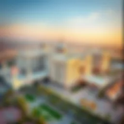 Aerial view of the Hayan project in Sharjah showcasing its architectural design