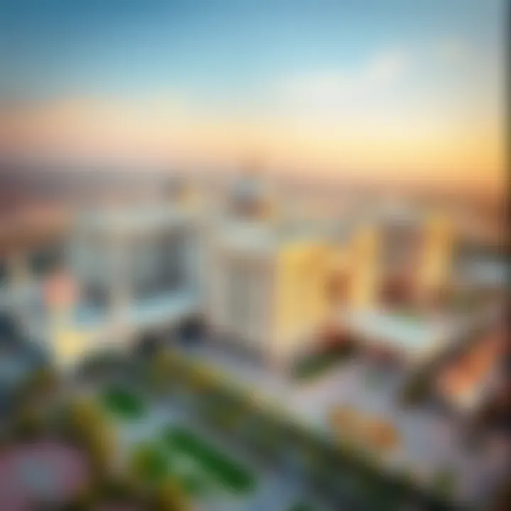Architectural Marvel of Hayan Project Aerial view of the Hayan project in Sharjah showcasing its architectural design