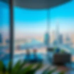 Stunning skyline view of Dubai with a modern one-bedroom apartment