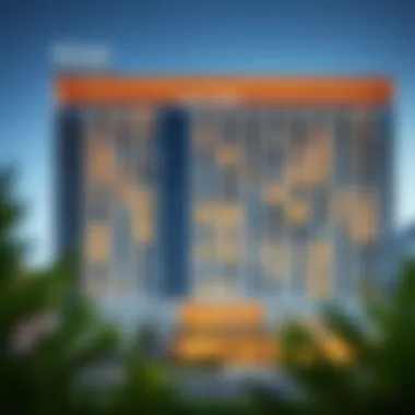 Exterior view of Rove City Walk Hotel showcasing modern architecture
