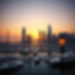 Stunning view of Marina Dubai showcasing skyscrapers at sunset