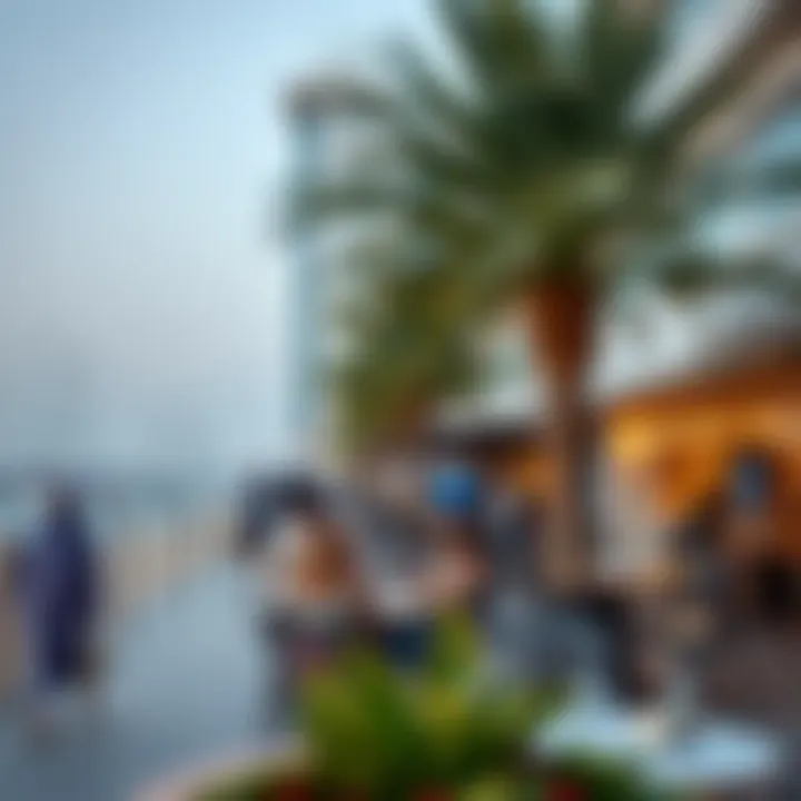 Marina Promenade Lifestyle Vibrant lifestyle with cafes and shops along the marina promenade