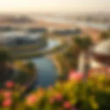 Panoramic view of Tilal Al Ghaf showcasing its lush surroundings and water features