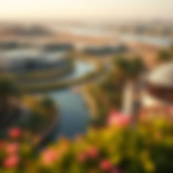 Panoramic View of Tilal Al Ghaf Panoramic view of Tilal Al Ghaf showcasing its lush surroundings and water features
