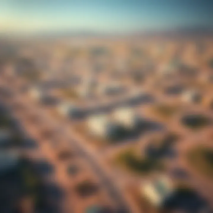 Emerging Real Estate in Fujairah Aerial view of Fujairah's real estate developments amidst picturesque landscapes