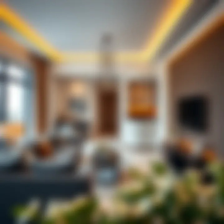 Sophisticated Interior Design of Golden Sands Apartments Stylish living space inside Golden Sands Apartments with elegant decor