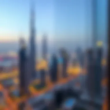 Stunning view of Dubai skyline from Icon Deluxe Hotel Apartments