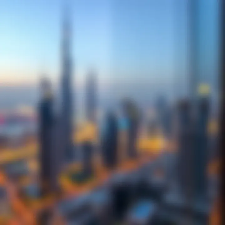 Stunning view of Dubai skyline from Icon Deluxe Hotel Apartments