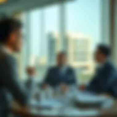 Broker-Client Consultation A meeting between a broker and a client discussing property options