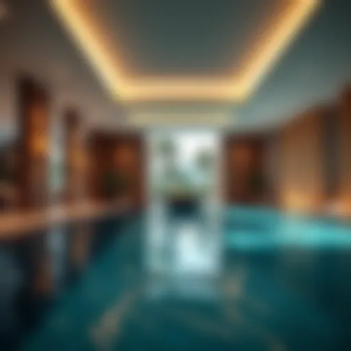 Luxurious indoor pool with modern design