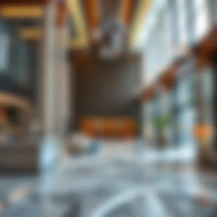 Contemporary Hotel Lobby in Media City A luxurious hotel lobby showcasing contemporary design