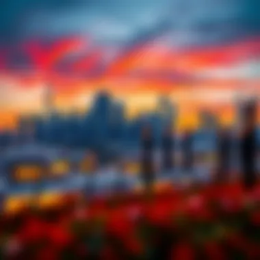 Media City Skyline at Sunset A stunning skyline view of Media City at sunset