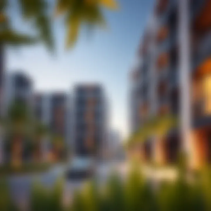 Contemporary Architecture of Town Square Residential Units Modern residential units in Town Square Dubai highlighting architectural design