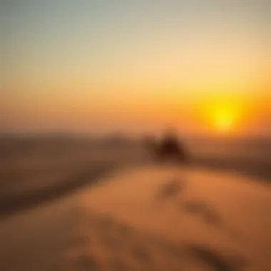 Desert Beauty: Sunset Over Sand Dunes Scenic desert landscape with dunes and sunset