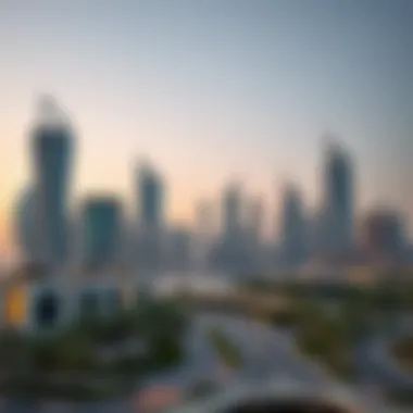 Dubai's Skyline During Public Holidays Modern skyline of Dubai during holiday season