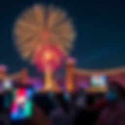 Celebration of UAE National Day with fireworks