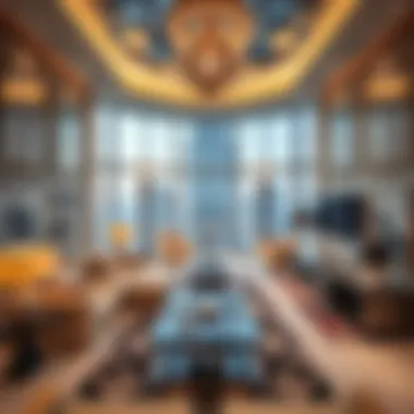 Opulent Interior of Burj Khalifa Apartment Luxurious apartment interior within Burj Khalifa