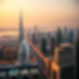 Overview of Dubai skyline with real estate highlights