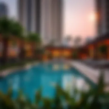 Serene Outdoor Oasis at W Residences Exquisite outdoor pool area at W Residences with lush landscaping