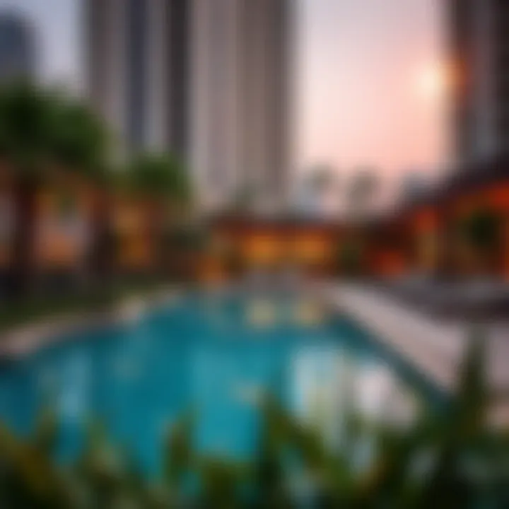 Serene Outdoor Oasis at W Residences Exquisite outdoor pool area at W Residences with lush landscaping